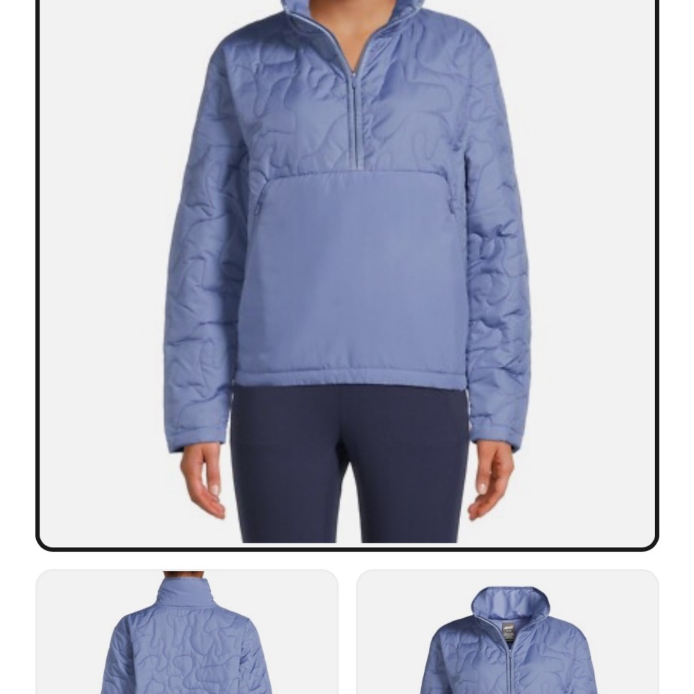 Avia Quilted Pullover Jacket in Periwinkle Blue Size Small